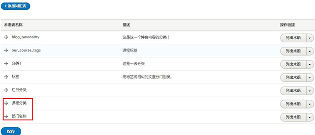 drupal下添加分类及术语